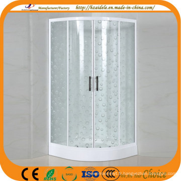 Cabine de douche en verre peint blanc avec plateau bas (ADL-8012D)